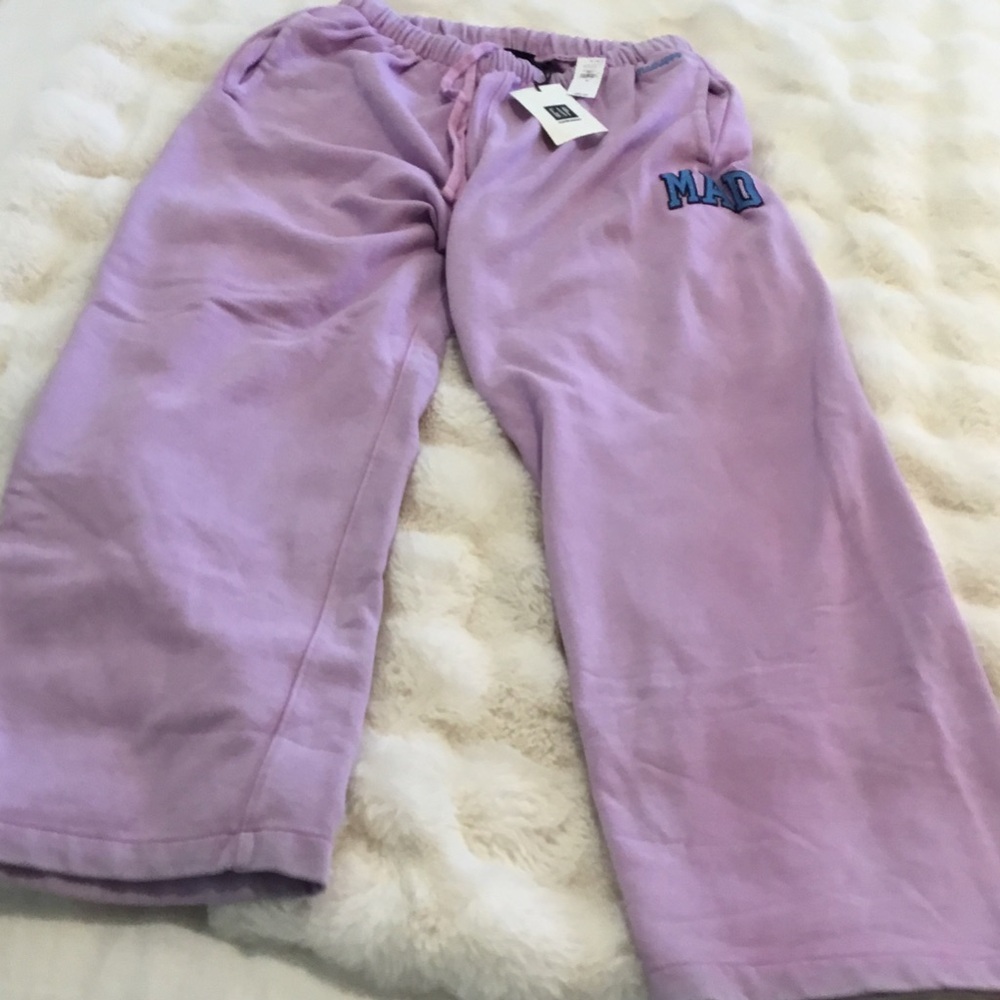 Madhappy Lilac Sweatpants with Blue Embroidered Logo